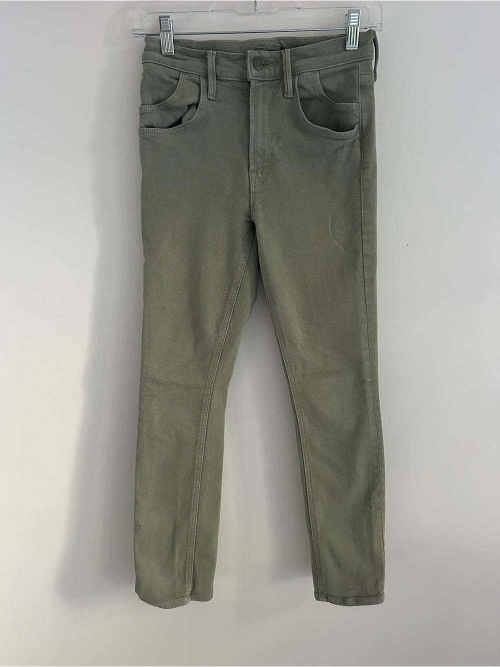 MOTHER Women's Skinny Jeans in Olive Green - Picture 1 of 3